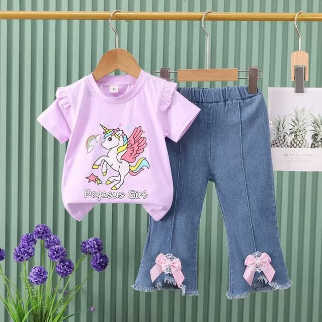 Kiddies jean and top